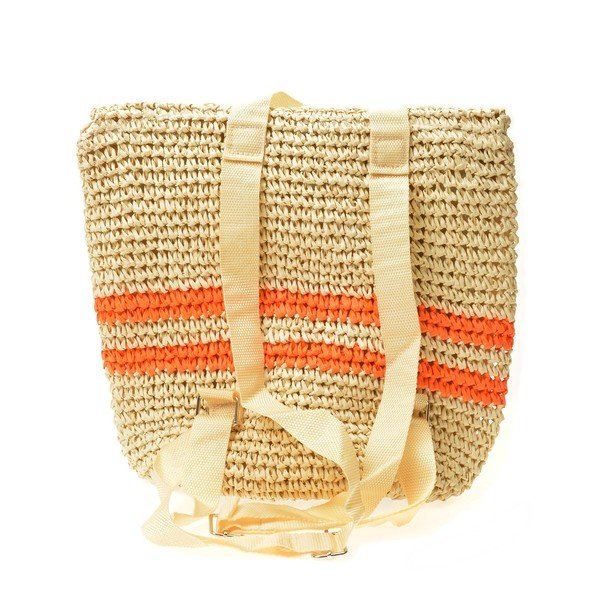 Damski słomiany plecak Mangotti Bags Orange-image-1