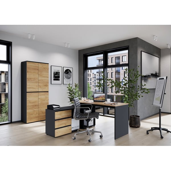 Biurko w dekorze dębu 146x145 cm Lissabon – Germania-image-1