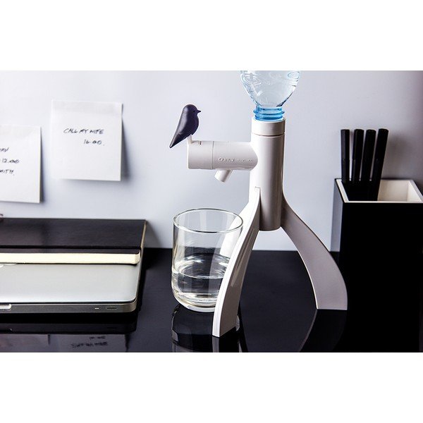 Stojak na butelkę plastikową QUALY Thirsty Bird, czarny-image-1