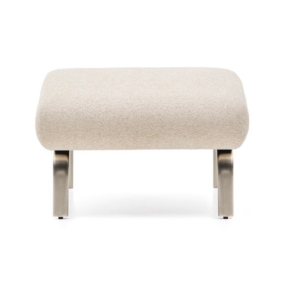 Beżowy podnóżek z tkaniny szenilowej Amsen – Kave Home-image-3