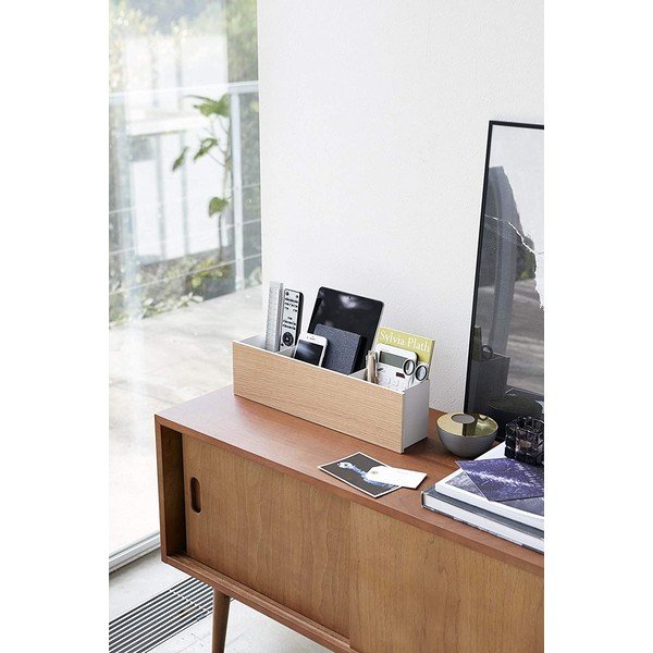 Biało-naturalny metalowy organizer na artykuły papiernicze Rin – YAMAZAKI-image-1