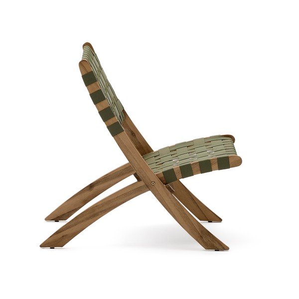 Zielony drewniany fotel ogrodowy Chabeli – Kave Home-image-3