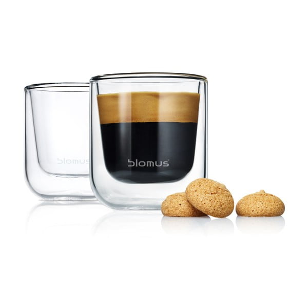 Szklanki z podwójną ścianką zestaw 2 szt. 80 ml Nero – Blomus-image-2