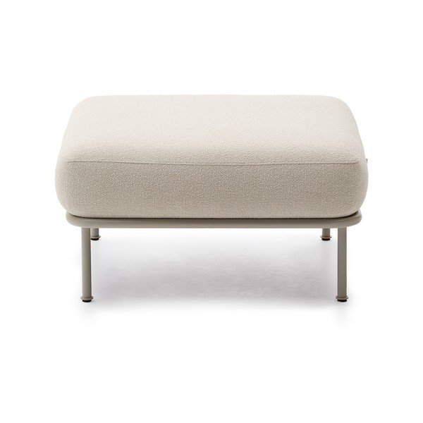 Beżowy podnóżek z materiału bouclé Aurum – Kave Home