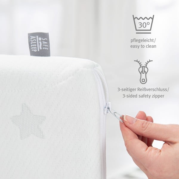 Piankowy materac dziecięcy ze zdejmowanym pokrowcem 95x70 cm Safe Asleep® – Roba-image-1