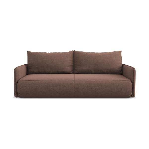 Różowa rozkładana/ze schowkiem sofa 216 cm Nanea – Makamii