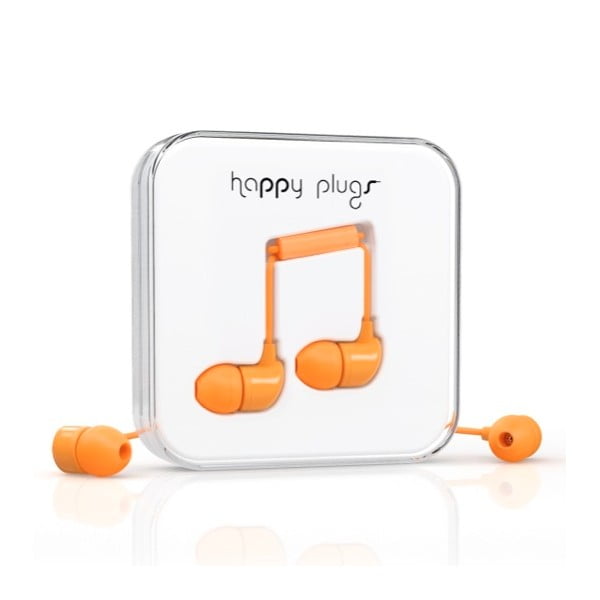 Słuchawki dokanałowe Happy Plugs, pomarańczowe