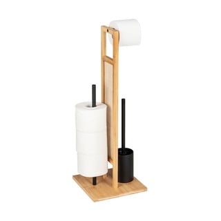 Bambusowy stojak na papier toaletowy ze szczotką Allegre – Wenko