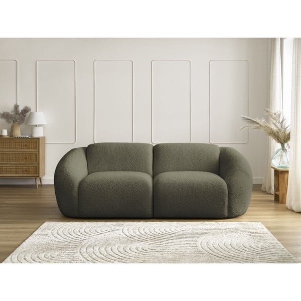 Zielona sofa z materiału bouclé 230 cm Tina – Bobochic Paris-image-3
