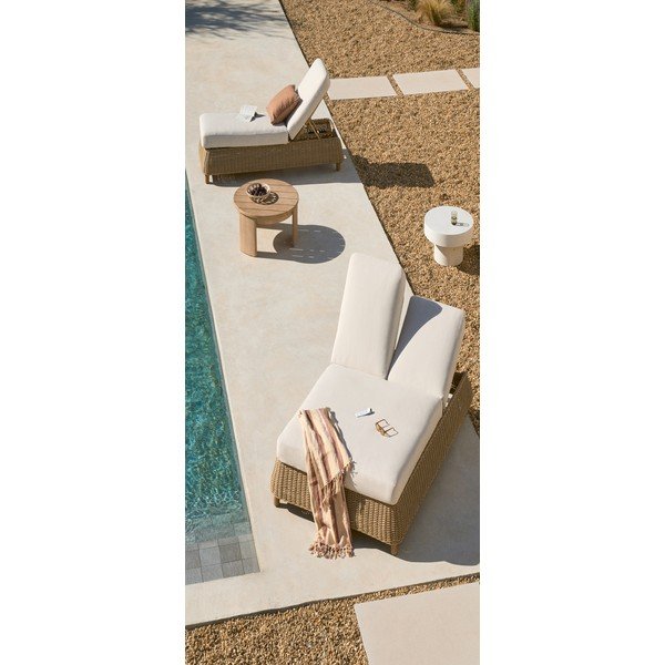 Ceglasty dwuosobowy rattanowy regulowany leżak ogrodowy Meria – Kave Home-image-2