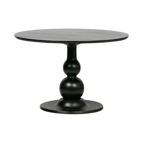 Czarny okrągły stół z drewna mangowca BePureHome Blanco, ⌀ 120 cm