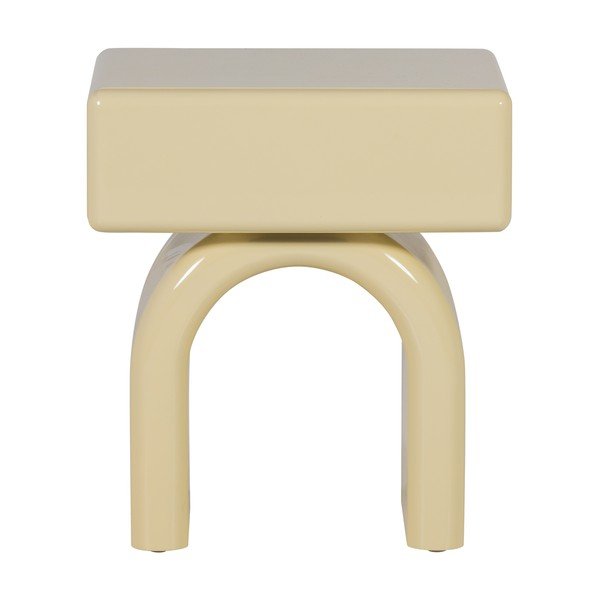 Jasnożółta szafka nocna z połyskiem Zorel – WOOOD