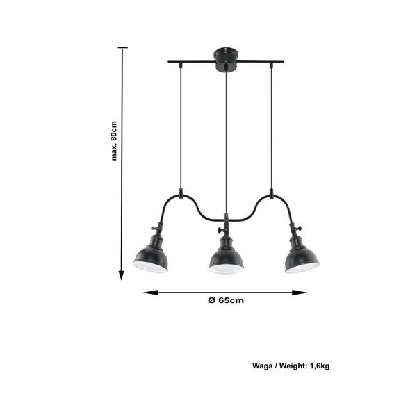 Czarna lampa wisząca Sollux Isola 3-image-3