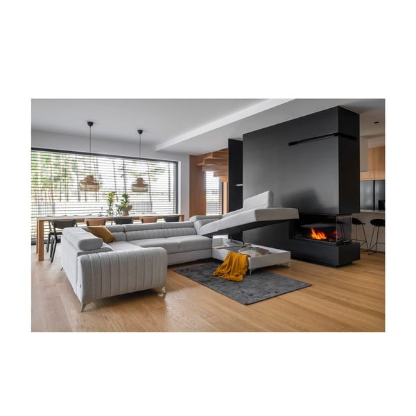 Jasnoszary rozkładany/ze schowkiem narożnik (prawostronny/w kształcie litery U) Louis – ELTAP-image-4