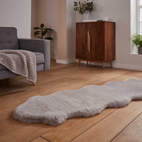 Jasnoszary syntetyczny chodnik 60x180 cm Super Teddy – Think Rugs-image-2