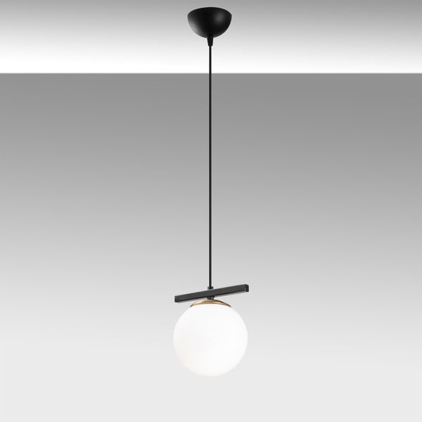 Biała/czarna lampa wisząca ze szklanym kloszem ø 15 cm Üzüm – Opviq lights-image-1
