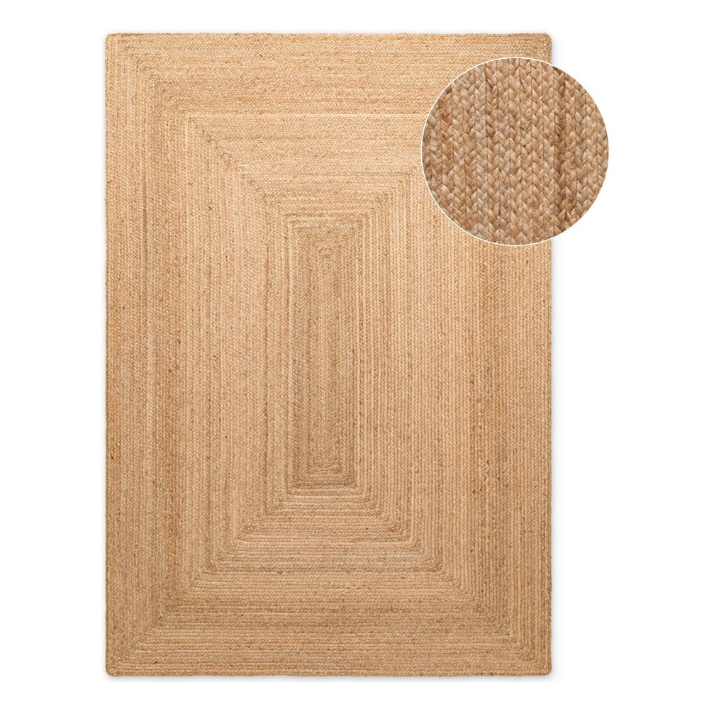 Dywan z juty dwustronny/tkany ręcznie w naturalnym kolorze 60x90 cm Juno – Hanse Home