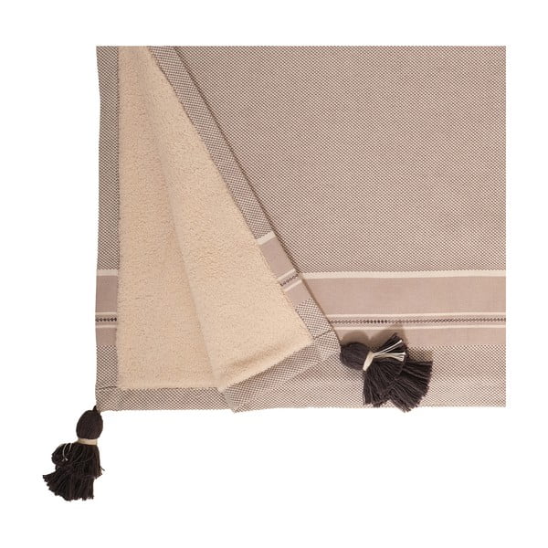 Szaro-beżowy bawełniany ręcznik Foutastic Brunella, 70x130 cm