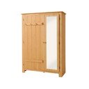 Szafa z litego drewna sosnowego z lustrem w naturalnym kolorze 120x170 cm Bertram – Støraa