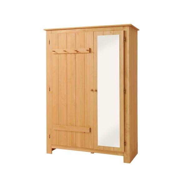 Szafa z litego drewna sosnowego z lustrem w naturalnym kolorze 120x170 cm Bertram – Støraa