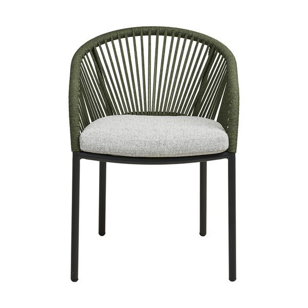 Zielone metalowe tapicerowane krzesło ogrodowe Novella – House Nordic-image-2