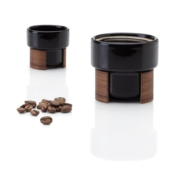 Zestaw filiżanek do espresso Warm Black Walnut, 8 cl, 2 szt.