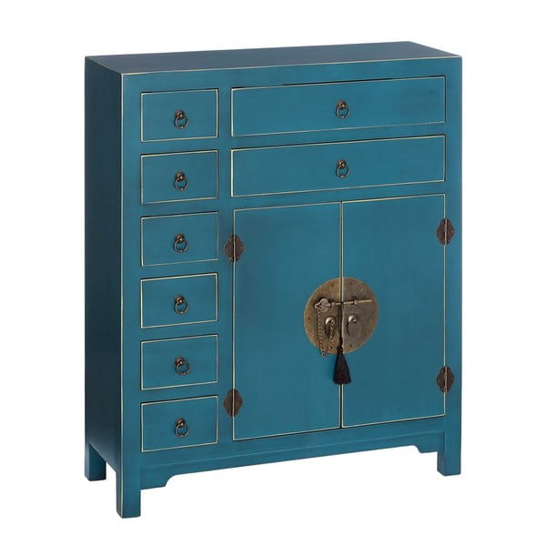 Niebieska wysoka komoda 73x90 cm Oriente – Ixia