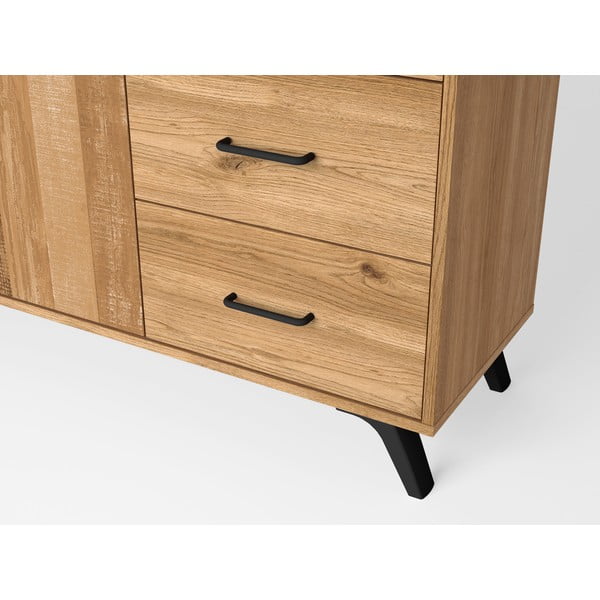 Niska komoda w dekorze dębu 136x81 cm Nordic – Marckeric-image-1