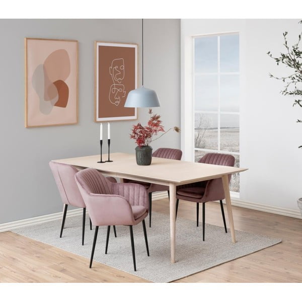 Różowy tapicerowany fotel jadalniany Emilia – Actona-image-1