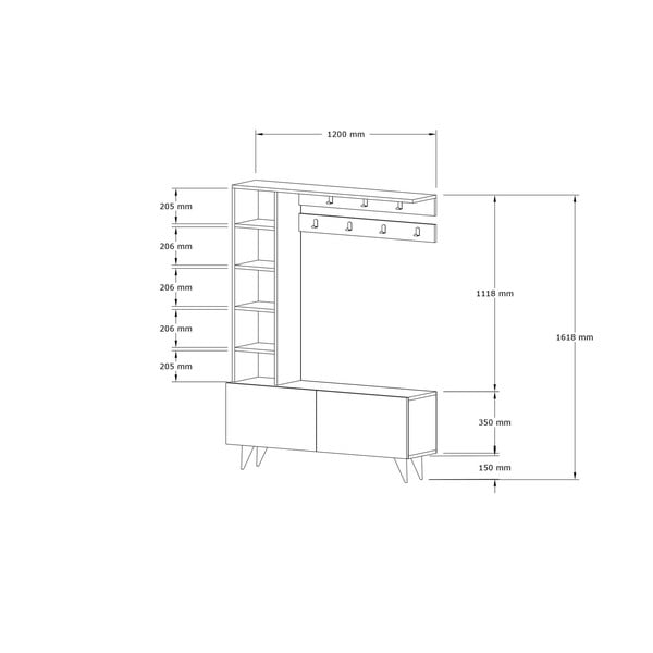 Biały zestaw do przedpokoju Bahar – Kalune Design-image-3