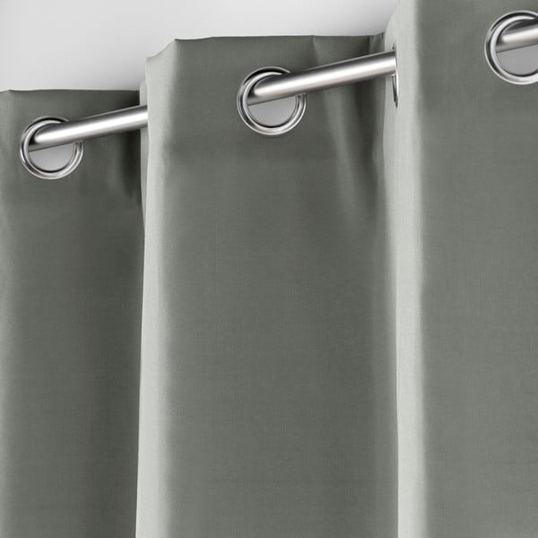 Szara zasłona termiczna z mikrowłókna 135x180 cm Micropolar – douceur d'intérieur-image-1