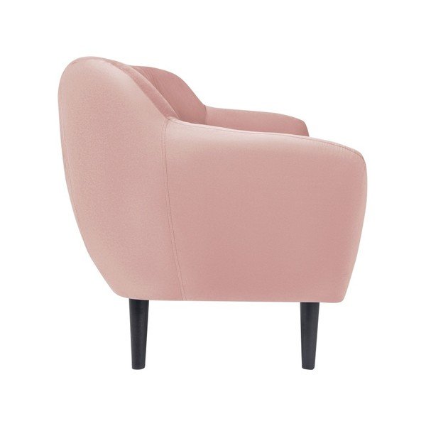 Jasnoróżowa sofa 2-osobowa z czarnymi nogami Mazzini Sofas Toscane-image-2