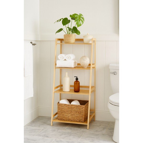 Bambusowy regał łazienkowy w naturalnym kolorze 52x115 cm Elori – Bonami Essentials-image-1