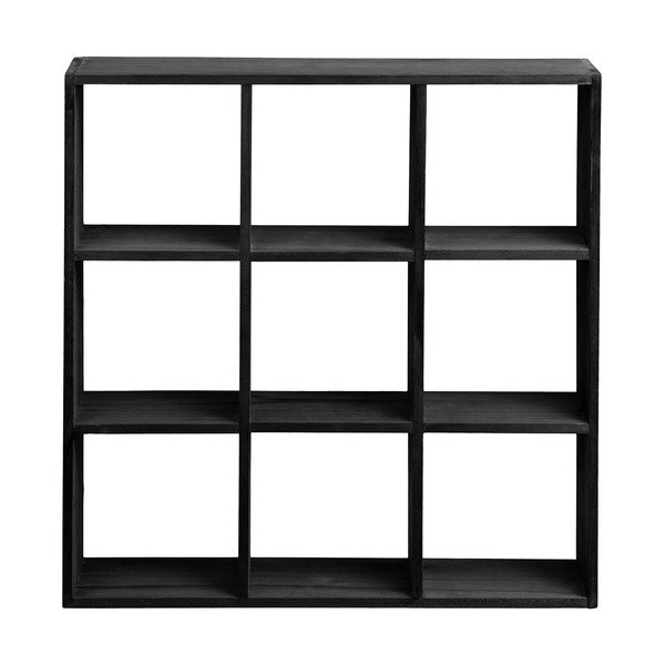 Czarna wielopoziomowa półka z litego drewna sosnowego 46 cm Moss – House Nordic-image-3