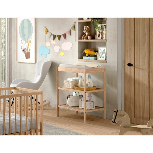 Przewijak z litego drewna bukowego w naturalnym kolorze Dino – Vipack-image-1