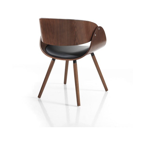 Czarny/ciemnobrązowy tapicerowany fotel jadalniany z podłokietnikami Visby Evo – Tomasucci-image-3