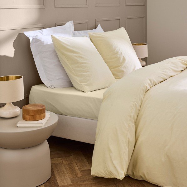 Prześcieradło w kolorze kości słoniowej 140x190 cm Linella – douceur d'intérieur