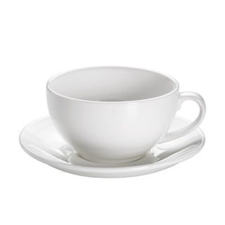 Biała porcelanowa filiżanka ze spodkiem Maxwell & Williams Basic, 310 ml