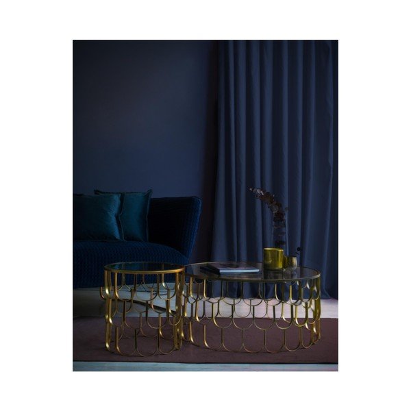 Stolik z metalu Velvet Atelier Chrysler, Ø 80 cm-image-1