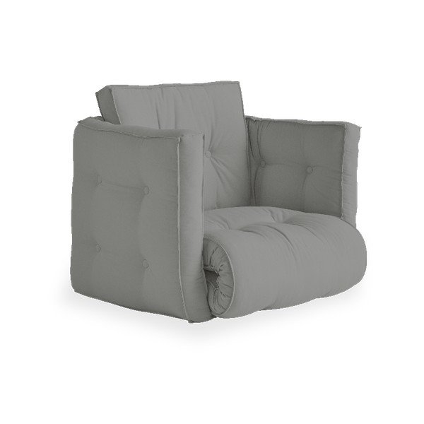 Rozkładany fotel z szarym obiciem Karup Design Dice Grey-image-1