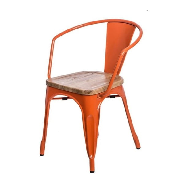 Pomarańczowe krzesło D2 Paris Arms Ash Wood