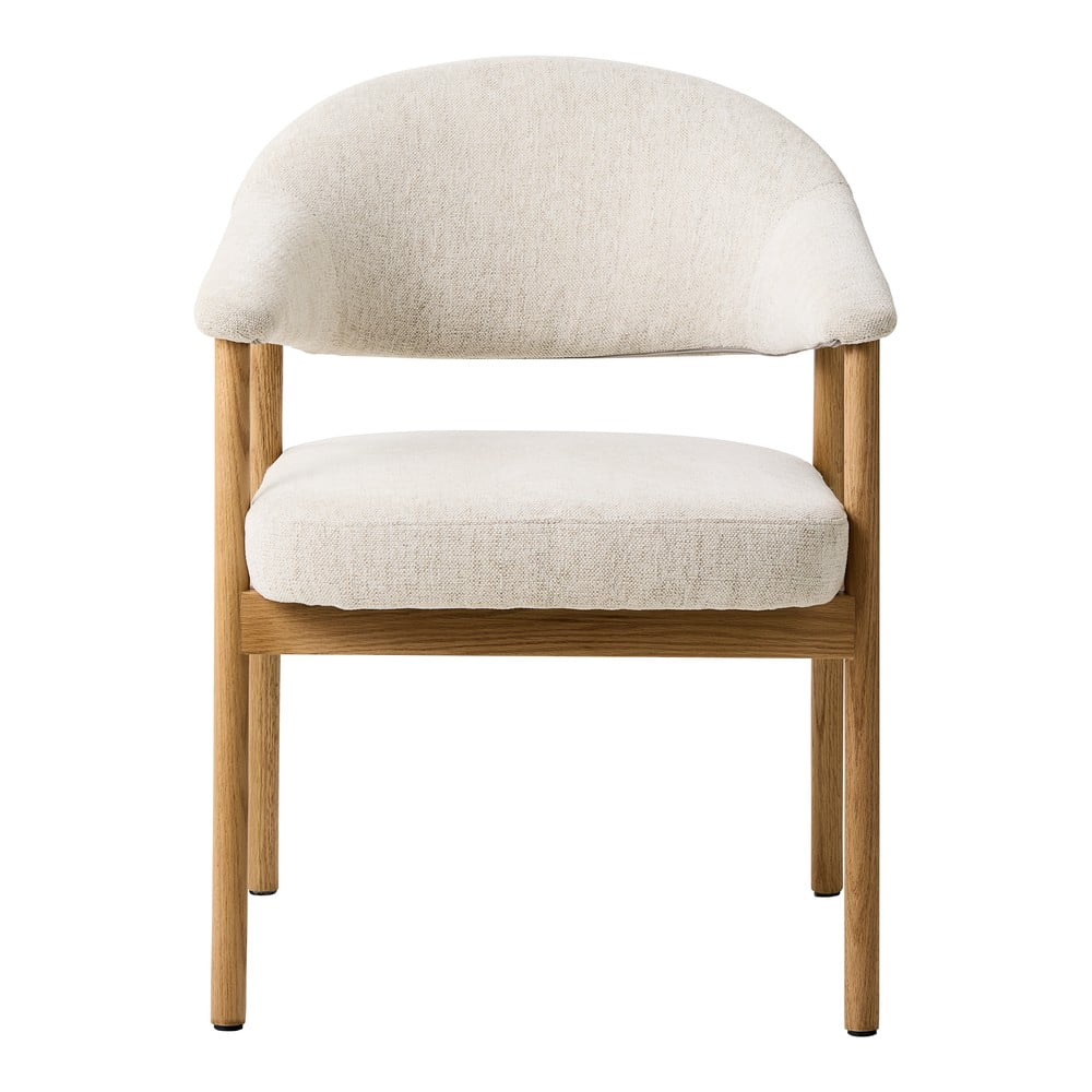 Kremowe fotele jadalniane zestaw z podłokietnikami 2 szt. z litego drewna dębowego Elk – Unique Furniture (zdjęcie 2)