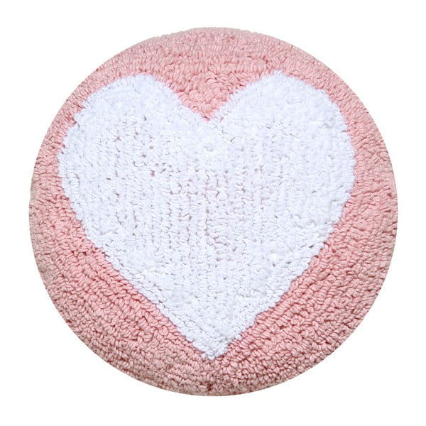 Różowa poduszka bawełniana Happy Decor Kids Heart, ⌀ 30 cm