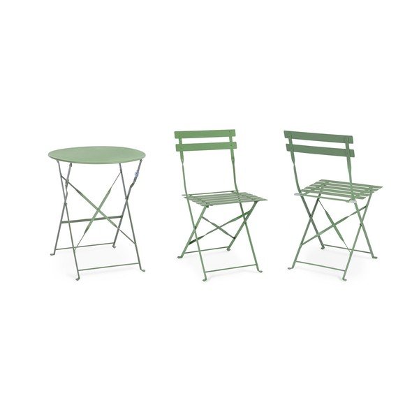 Szałwiowy stalowy zestaw mebli ogrodowych dla 2 osób Austin – Bizzotto-image-2