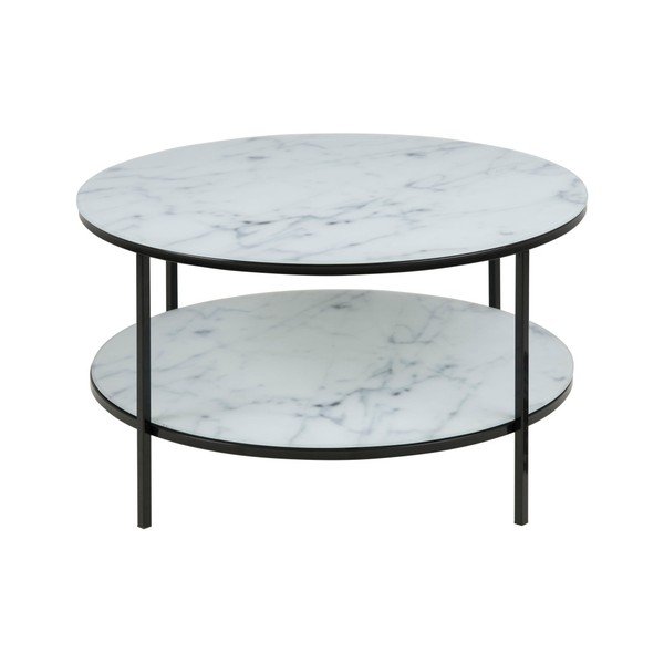 Stolik z blatem w kolorze białego marmuru Actona Alisma-image-2
