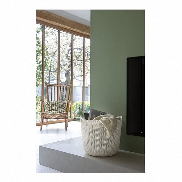 Kremowy okrągły kosz Curver-image-1