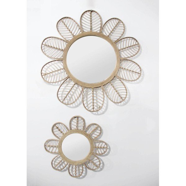 Lustro ścienne z rattanową ramą ø 81 cm Sevent's – Sema-image-2