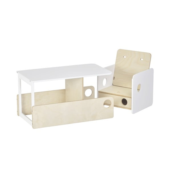 Biało-naturalne krzesełko do karmienia Nuun – Kave Home-image-4