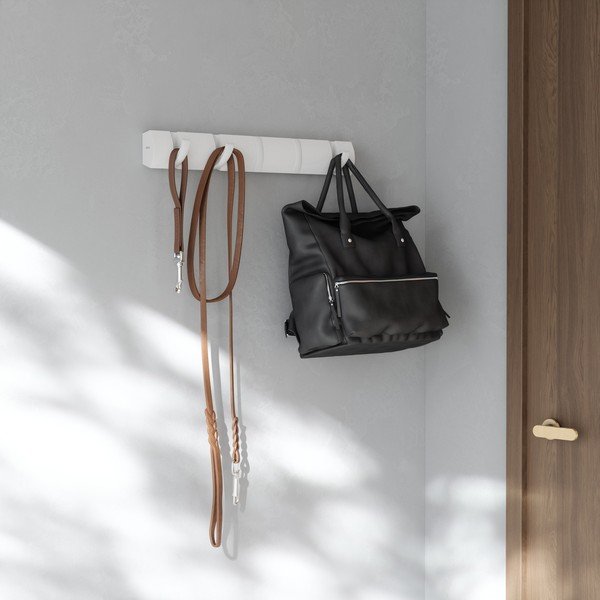 Wieszak ścienny z litego drewna sosnowego w matowym białym kolorze 51 cm Flip – Umbra-image-1