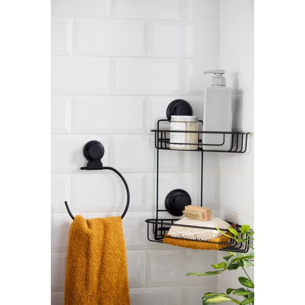 Czarny samoprzylepny uchwyt na ręczniki Compactor Bestlock Black Belt And Towel Support-image-3